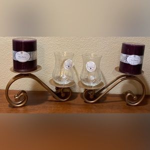 ***“Sumatra” candle holders. Set/2 (3 lbs)